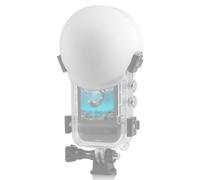 PULUZ Funda de lente para Insta360 X3, funda de buceo invisible, Insta 360 X4, funda de buceo impermeable subacuática, protector de tapa de lente, accesorios de cámara de acción (blanco)