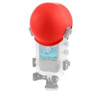 PULUZ Funda de lente para Insta360 X3, funda de buceo invisible, Insta 360 X4, funda de buceo subacuática, protector de tapa de lente, accesorios de cámara de acción (rojo)