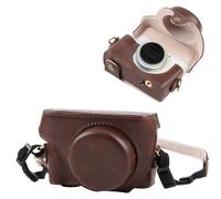 PULUZ Funda para cámara digital Sony ZV-1/ZV-1F/ZV-1M2 Vlog, bolsa de cuero de cuerpo completo con funda Sony Zv1, correa para el hombro, bolsa de almacenamiento protectora de viaje (café)