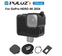 PULUZ-funda protectora de silicona, cubierta de interfaz lateral con correa para la muñeca, cubierta de lente para GoPro HERO 4K 2024, accesorios para cámaras deportivas