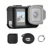 PULUZ Funda protectora para cámara Go Pro MISSION 1/1 PRO | Funda de silicona de protección completa con tapa de lente, correa y cordón, accesorios para cámara de acción