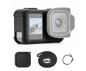 PULUZ Funda protectora para cámara Go Pro MISSION 1/1 PRO | Funda de silicona de protección completa con tapa de lente, correa y cordón, accesorios para cámara de acción