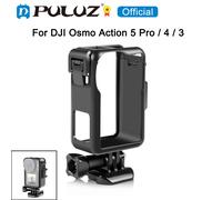 PULUZ-jaula protectora de plástico Vertical con zapatos fríos para DJI Osmo Action 5 Pro / 4 / 3, accesorios para cámaras deportivas