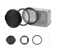 PULUZ Kit de filtro de lente para cámara Insta360 Ace Pro, marco de aleación de aluminio, anillo adaptador de filtro de lente UV de 52 mm con cubierta de lente para accesorios de cámara de acción