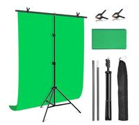 PULUZ - Kit de fondo verde con soporte, soporte portátil para fondo GreenScreen, en forma de T, con bolsa de transporte para transmisión de vídeo y sesiones de fotos
