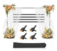 PULUZ Kit de soporte de telón de fondo de 2 x 3 m / 6.5ft x 10ft, soporte de pantalla verde ajustable solo con bolsa de transporte + 4 clips para estudio fotográfico, fiestas, bodas y eventos