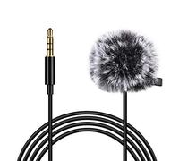 PULUZ Lavalier - Micrófono de grabación de condensador con cable de 1,5 m y conector jack de 3,5 mm con condensador omnidireccional para smartphone, Android, PC, grabación de YouTube, entrevista