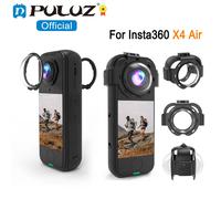 PULUZ Para Insta360 X4 Air cubierta protectora de lente de vidrio óptico de cámara, tapa de lente de rotación/accesorios de cubierta protectora de lente a presión