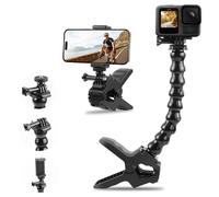 PULUZ Soporte de abrazadera flexible de 22 cm con abrazadera para teléfono, soporte de clip de cuello de cisne con tornillo de 1/4 pulgadas para GoPro Hero 13 12 11 10 9 8 7 6 5 4 para Insta360 ONE X2