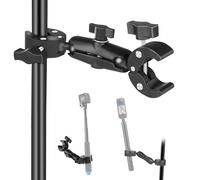 PULUZ Soporte de pinza súper doble, soporte de pinza de cangrejo, brazo mágico, adaptador de cabeza de bola doble para motocicleta, bicicleta, barras transversales, paraguas, escritorio, soporte de