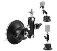 PULUZ Soporte de ventosa de brazo de 1/4 pulgadas para GoPro Hero 13 12 11 10 9, parabrisas de rotación de 360° y soporte de ventana para Insta360 X2 X3 X4 GO 3S para DJI OSMO Pocket 3 4