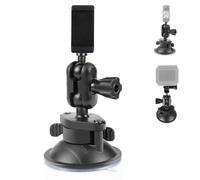 PULUZ Soporte de ventosa de coche para GoPro Hero 13 / 12/11/10/9, con tornillo de 1/4 pulgadas + adaptador de cámara de acción con ventosa para Insta360, kit de soporte de parabrisas de cámara para