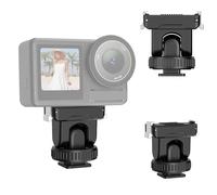 PULUZ Soporte magnético de liberación rápida para DJI Osmo Action 5 Pro/4/3, soporte adaptador de zapata fría con rosca de 1/4 pulgadas y zapata fría inclinación de 160° para trípode, cámara DSL