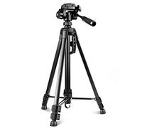 PULUZ Trípode Cámara Aluminio con Soporte Smartphone, Rótula 3 Direcciones | Compatible con cámaras DSLR, cámaras digitales y smartphones. Rótula 3 direcciones, giro 360°, altura ajustable