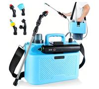 Pulverizador A BateríA,EléCtrico De JardíN 5L,Recargable Por USB,Con Manguera 1.2m,Lanza RetráCtil,4 Boquillas Niebla,Correa Hombro Ajustable,Ideal Para El Cuidado Plantas En Jardines Patios(8L,Blue)