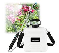 Pulverizador A BateríA,EléCtrico De Mochila Para JardíN,Con 4 Presiones PulverizacióN Ajustables,Lanza TelescóPica,3 Boquillas Correa El Hombro,Mango Recargable,Ideal Patios,CéSpedes Jardines(5L,White