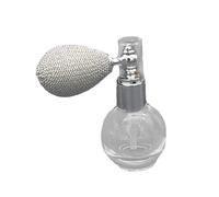Ｚｉａｌｏｆｉ Pulverizador Botella Rociadora de Fibras Capilares Contenedor de Polvo Atomizador de Perfume de Vidrio Reutilizable con Mango de Silicona Adecuado Par, Gris