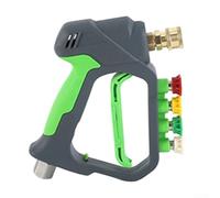Pulverizador compacto de gatillo para lavado de automóviles con válvula de latón a prueba de fugas y tubo de acero sin costuras para una limpieza duradera y eficaz (verde)