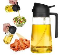 Pulverizador de aceite 2 en 1, botella pulverizadora de aceite de 500 ml para aceite de cocina, vertedor de botella de aceite y pulverizador, spray de aceite de oliva, dispensador de vinagre, para