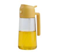 Pulverizador de Aceite 2 en 1 de Vidrio, Spray y Goteo, Dispensador con Tapa Antigoteo y Sellado Hermético, para Freidora de Aire, Barbacoa y Ensaladas (Melocoton)