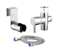 Pulverizador de bidé de mano ABS cromado cabezal de ducha con manguera de 0.5 m y soporte para limpieza de baño, lavado de pañales de inodoro, baño de mascotas, riego de flores, ergonómico