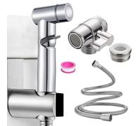 Pulverizador de bidé de presión ajustable para inodoro, accesorio de bidé con dispensador de grifo,dispensador de grifo, gancho para manguera, higiene del baño y limpieza de pañales