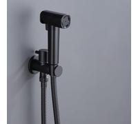 Pulverizador de bidé, doble función de latón de mano, 29 x 19 x 7 cm con alta presión, 2 modos para limpieza de baño, higiene personal (negro)