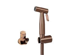 Pulverizador de bidé for inodoro de mano, grifo mezclador de grifo de bidé de acero inoxidable montado en la pared, kit de pulverizador de descarga de baño de oro rosa for mujer, juego de pistola roci