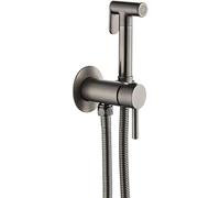Pulverizador de bidé gris plomizo para inodoro, grifo frío y caliente montado en la pared, kit de rociador de pañales de tela de mano, presión ajustable para una fácil limpieza