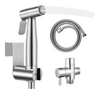 Pulverizador de bidé, jeringa de pañales de acero, regulador de portátil con regulador de presión, accesorios de baño para mujeres, higiene del bebé