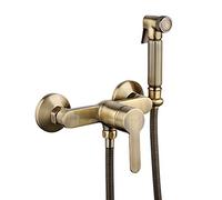 Pulverizador de bidé Latón Paño portátil Lavadora pañales Juego rociador ducha Montado en la pared Monomando Ducha baño Grifo for limpieza inodoros, Higiene personal, Bronce