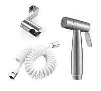 Pulverizador de bidé mano for inodoro, juego rociador pañales tela agua 2 modos Kit baño montaje en acero inoxidable con soporte for higiene femenina, manguera(Spring Hose)