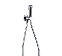 Pulverizador de bidé mano for inodoro, juego rociador pañales tela baño montado en la pared con agua fría y caliente, kit multifunción latón for higiene femenina, mascotas, cromo(Chrome)