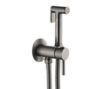 Pulverizador de bidé para agua caliente y fría, juego de bidé de mano para montaje en pared, grifo de bidé de latón, pulverizador portátil para inodoro (color: A, tamaño: talla única)