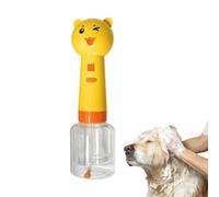 Pulverizador de espuma de baño para mascotas, tamaño 8 x 27,5 cm, dispensador de champú eléctrico Cute Bear de 350 ml, botella portátil recargable, limpiador multiusos para ducha, fregadero, bañera