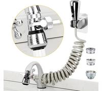 Pulverizador de fregadero de cocina, repuesto de cabezal de pulverización de grifo con manguera de retroceso de 79 pulgadas y soporte, aireador de grifo de ahorro de agua presurizado y válvula