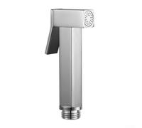Pulverizador de inodoro de mano de aleación de zinc con punta de pulverización de precisión y distribución uniforme de agua para una limpieza personal profunda (plata)