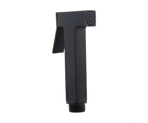 Pulverizador de inodoro de mano de aleación de zinc con punta de pulverización de precisión y distribución uniforme de agua para una limpieza personal profunda (negro)