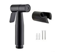 Pulverizador de inodoro de mano para uso en bidé, ducha Shattaf negro mate con cabezal de pulverización de acero inoxidable SUS 304, manguera de acero inoxidable de 150 cm, conector G1/2 pulgadas
