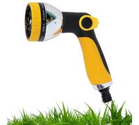 Pulverizador de manguera de jardín: boquilla loca de 10 niveles con control de pulgar, herramienta de riego de alta presión | Conexión de cabeza de manguera de jardín ajustable para plantas