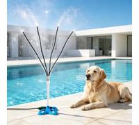 Pulverizador de pie para terraza, portátil, con altura ajustable, niebla de agua, refrigeración para terraza con manguera de 8 m, nebulizador de agua giratorio 360° para terraza, jardín, piscina