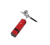 Pulverizador de Pintura, 30 PSI Kit de compresor de aerógrafo inalámbrico portátil TM80S for maquillaje arte pintura uñas belleza pastel decoración tatuajes modelo artista(TM80S E Red)