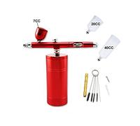 Pulverizador de Pintura, Airbrus inalámbrico Airbrus Air Cepillo Compresor Pistola Rociador DIY Juguete Hobby Maquillaje Belleza Maquillaje Oxígeno Burbuja Terapia Inyector Facial(Part D Red)