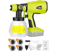 Pulverizador de pintura compatible con batería Ryobi de 18 V, pulverizador de pintura inalámbrico con contenedor de 1000 ml, pistola de pint