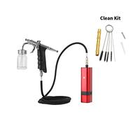 Pulverizador de Pintura, Compresor inalámbrico de kit de aerógrafo portátil for maquillaje Decoraciones de pastel de arte Tatuajes de pintura de arte Nail Beauty Modelo artista(TM80S E Red)