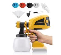 Pulverizador de pintura inalámbrico compatible con batería Dewalt de 20 V (sin batería), pistola eléctrica HVLP con recipiente de 1300 ml, 4 boquillas y 3 patrones para pintura de casa, muebles