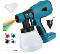 Pulverizador de pintura inalámbrico compatible con batería Makita de 18 V, pistola eléctrica de mano con 4 boquillas, 3 patrones de pulverización, recipiente de 1000 ml, para paredes y muebles