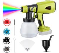 Pulverizador de pintura inalámbrico, pulverizador de pintura eléctrico con | Compatible con batería Ryobi de 18 V, contenedor de 1000 ml para pintura, muebles, pared de casa, techos