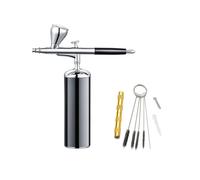 Pulverizador de Pintura, Kit de aerógrafo actualizado con compresor portátil inalámbrico Auto Auto Cepillo de aire Recargable Bomba de mano for colorear modelo de clavo(Part B black)