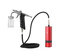 Pulverizador de Pintura, Kit de aerógrafo recargable con sifón Tipo de gatillo Pistola de rociado for arte modelo Cuerpo Pintura Artista Maquillaje Nail Tatuajes Tal vez herramientas(TM80S Red E)